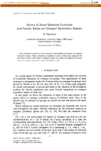 Norms of Zonal Spherical Functions and Fourier Series on Compact Symmetric Spaces