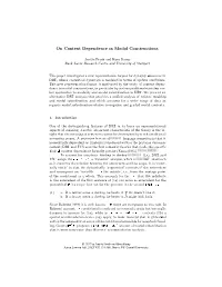 On Context Dependence III Modal Constructions