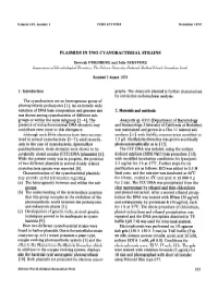 Plasmids in Two Cyanobacterial Strains 1 .S
