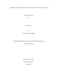 Psychological Realism in Modern Animation: Greater Unities of Form and Content