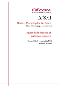Radio – Preparing for the Future Phase 1: Developing a New Framework
