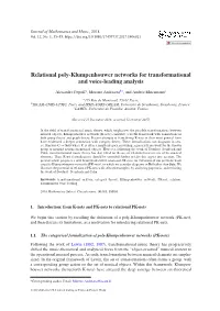 Relational Poly-Klumpenhouwer Networks for Transformational and Voice-Leading Analysis