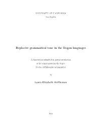 Replacive Grammatical Tone in the Dogon Languages