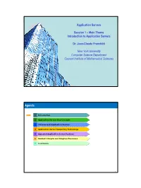 Session 1 – Main Theme Introduction to Application Servers