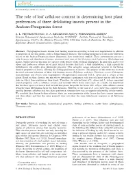The Role of Leaf Cellulose Content in Determining Host Plant Preferences of Three Defoliating Insects Present in the Andean-Patagonian Forest