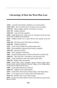 Chronology of How the West Was Lost