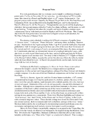 Fall 2010 Collegium Program Notes