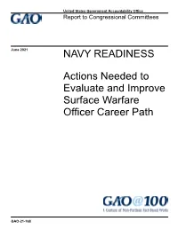 GAO-21-168, NAVY READINESS: Actions Needed to Evaluate And