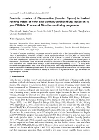 (Insecta: Diptera) in Lowland Running Waters of North-East Germany (Brandenburg) Based on 10- Year EU-Water Framework Directive Monitoring Programme