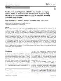 Insulinoma-Associated Protein 1 (INSM1) Is a Sensitive and Highly