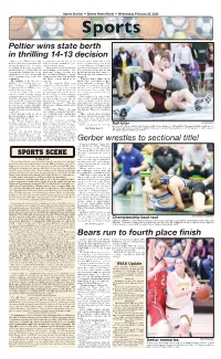 Peltier Wins State Berth in Thrilling 14-13 Decision Gerber Wrestles To