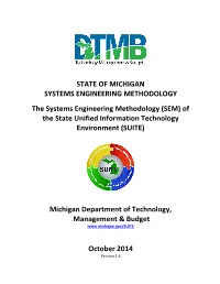 Systems Engineering Methodology (SEM) of the State Unified Information Technology Environment (SUITE)