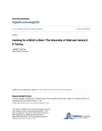 The University of Utah and James EP Toman