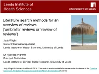 'Umbrella' Reviews Or 'Review of Reviews'