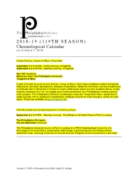 2018-19 Chronological Calendar