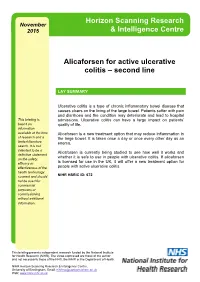 Alicaforsen for Active Ulcerative Colitis – Second Line