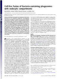 Cell-Free Fusion of Bacteria-Containing Phagosomes with Endocytic Compartments