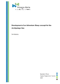 Development of an Adventure Sleep Concept for the Archipelago Sea
