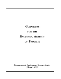 Guidelines for the Economic Analysis of Projects