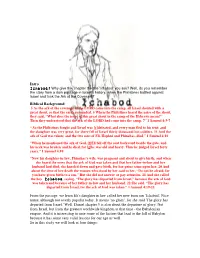 Intro Biblical Background from the Passage We Learn Eli's Daughter In