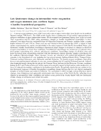 Late Quaternary Changes in Intermediate Water Oxygenation And