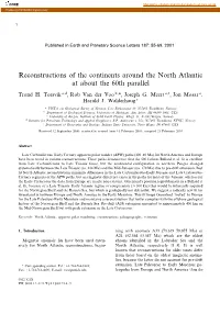 Reconstructions of the Continents Around the North Atlantic at About the 60Th Parallel