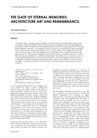The Gate of Eternal Memories: Architecture Art and Remembrance