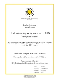 Undersökning Av Open Source GIS Programvaror