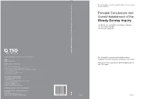 Conclusions and Overall Assessment of the Bloody Sunday Inquiry Return to an Address of the Honourable the House of Commons Dated 15 June 2010 for The