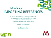 Importing References