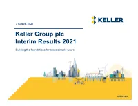 Keller Group Plc Interim Results 2021
