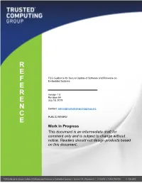 TCG Guidance for Secure Update of Software and Firmware on F Embedded Systems E