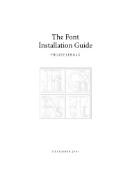 The Font Installation Guide