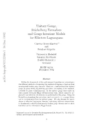 Unitary Gauge, Stueckelberg Formalism and Gauge Invariant