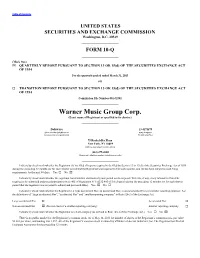 Warner Music Group Corp. (Exact Name of Registrant As Specified in Its Charter)