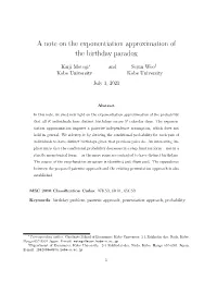 A Note on the Exponentiation Approximation of the Birthday Paradox