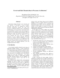 Covert and Side Channels Due to Processor Architecture*