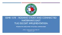 Eshb 1578 – Rosario Strait and Connected Waterways East Tug Escort Implementation