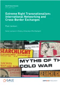 Extreme Right Transnationalism: International Networking and Cross-Border Exchanges