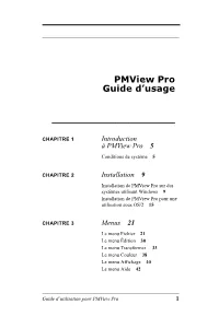Pmview Pro Guide D'usage