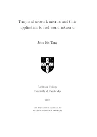 Temporal Network Metrics and Their Application to Real World Networks