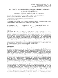 The Effect of the Harmony Between Organizational Culture and Values on Job Satisfaction
