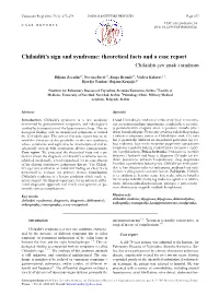 Chilaiditi's Sign and Syndrome: Theoretical Facts and a Case Report Chilaiditi-Jev Znak I Sindrom