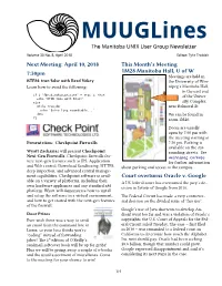 Muuglines the Manitoba UNIX User Group Newsletter