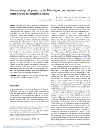 Ownership of Parrots in Madagascar: Extent and Conservation Implications