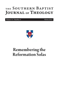 Remembering the Reformation Solas
