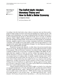 The Deficit Myth: Modern Monetary Theory and How to Build a Better