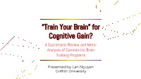 What Is “Brain Training”?