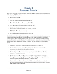 Chapter 3 Personnel Security