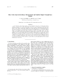 Direct Solar Spectral Irradiance Measurements and Updated Simple Transmittance Models